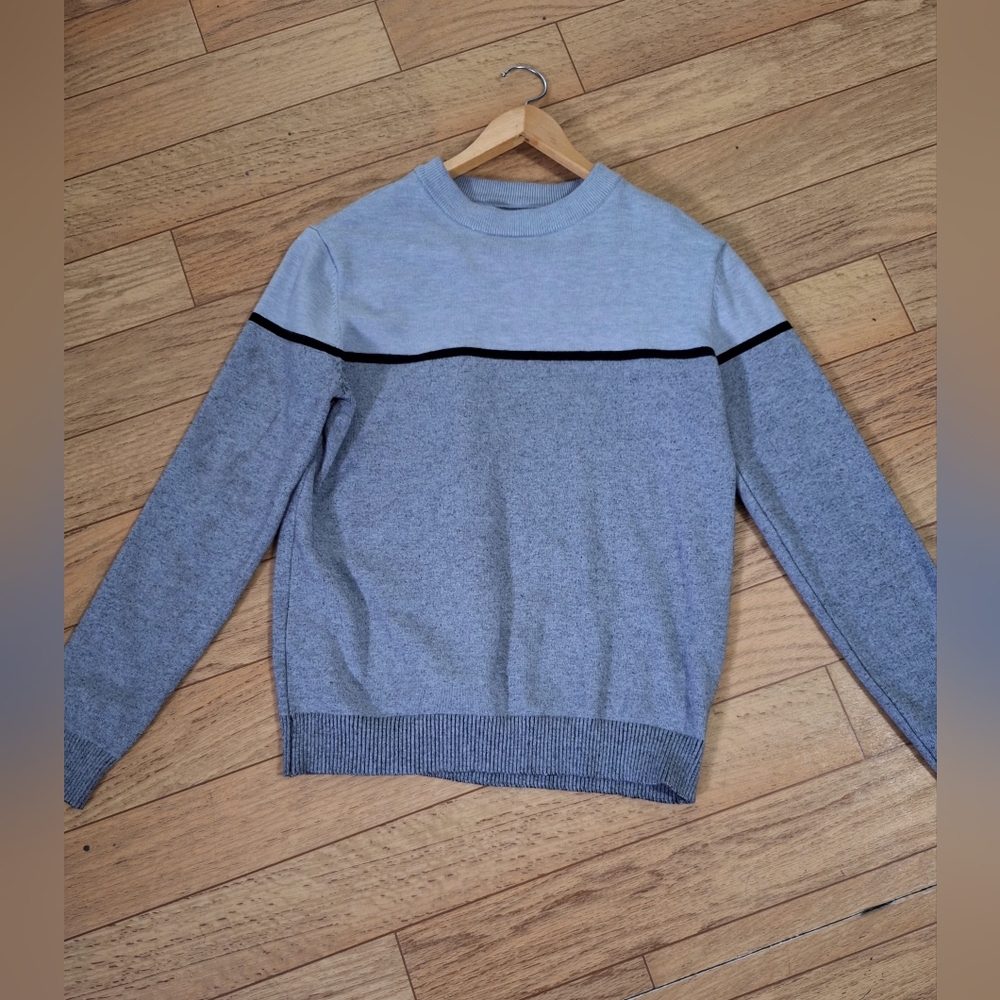 Scott James Designer Gray Ecru Pullover Sweater Shirt Size M